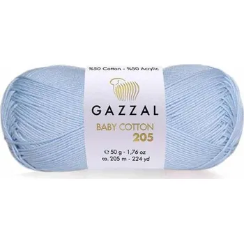 Příze Příze Baby Cotton 205 Gazzal 519 bledě modrá Gazzal