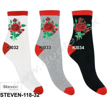 Dámské ponožky STEVEN Dámské ponožky Steven-118D-032 Barva: KI032-biela, Velikost: 38-40(25-26)