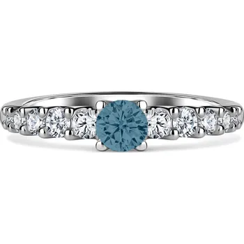 Prsten Leru Diamantový prsten s Blue topazem 0,19ct Velikost a váha prstenu: 57