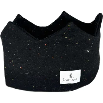 Čelenka Mimilove Bavlněná čelenka KORUNKA vel. 0-6m. Černá Tečky