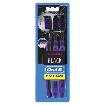 Zubní kartáček Oral-B AllRounder Medium Black 3 ks