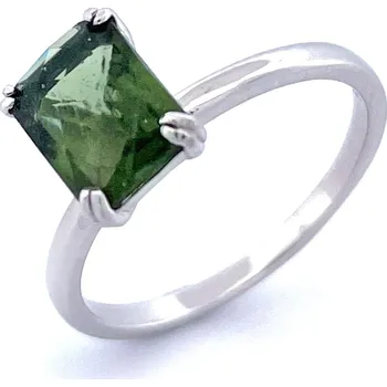 Prsten Stříbrný prsten s vltavínem 0,9 cm x 0,7 cm