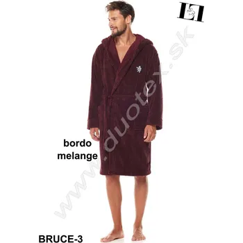 Pánský župan L&L Pánský župan Bruce-3 Barva: bordo-melange, Velikost: L