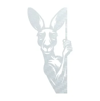 Samolepící dekorace SAMOLEPKA Klokan 006 levá vykukuje (51 - 3D karbon bílý) NA AUTO, NÁLEPKA, FÓLIE, POLEP, TUNING, VLASTNÍ TEXT, TISK, AUTOSAMOLEPKY.cz, POLEPY, OBRÁZEK, LOGO, SAMOLEPKY