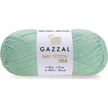 Příze Příze Baby Cotton 205 Gazzal 507 světlá modrozelená Gazzal