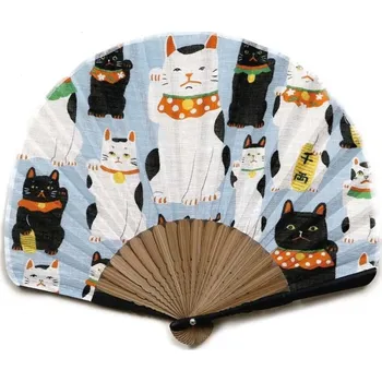 Vějíř skládací s Maneki-neko