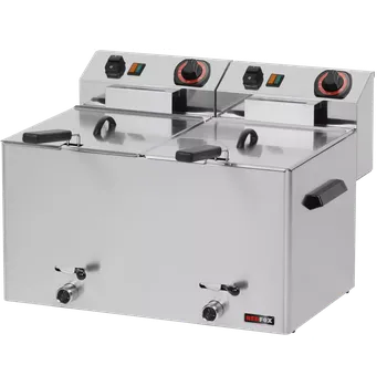 fritéza Fritéza FE 77 elektrická dvojitá 0,75 kW/l, 8+8 l stolní s výpustí 400 V | FE 77 VT