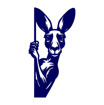 Samolepící dekorace SAMOLEPKA Klokan 006 pravá vykukuje (23 - tmavě modrá) NA AUTO, NÁLEPKA, FÓLIE, POLEP, TUNING, VLASTNÍ TEXT, TISK, AUTOSAMOLEPKY.cz, POLEPY, OBRÁZEK, LOGO, SAMOLEPKY