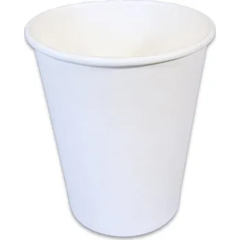 Jednorázové nádobí Papírový kelímek 0,2l BÍLÝ, BEZ PLASTŮ - M, 280 ml, 8 OZ, ? 80 mm (50 ks), FSC Mix