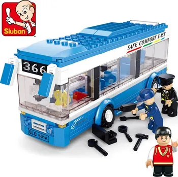 ostatní stavebnice Městský autobus s kostkami pro děti - vzdělávací stavebnice | styl lego 235 dílků