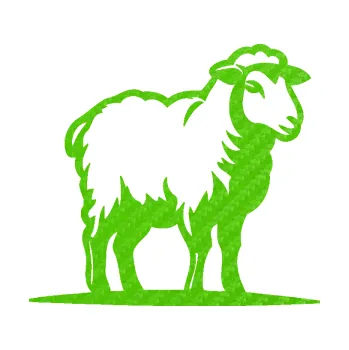 Samolepící dekorace SAMOLEPKA Ovce 002 pravá (58 - 3D karbon zelený kawasaki) NA AUTO, NÁLEPKA, FÓLIE, POLEP, TUNING, VLASTNÍ TEXT, TISK, AUTOSAMOLEPKY.cz, POLEPY, OBRÁZEK, LOGO, SAMOLEPKY