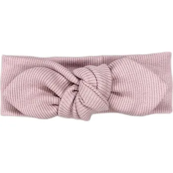 Čelenka Mimilove Bavlněná čelenka s mašlí - žebrovaná vel. od 5 let až pro dospělé Růžova