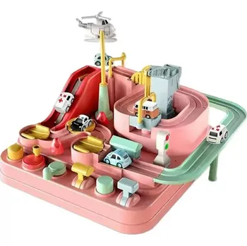 autodráha Mini auto dráha pro děti &nbsp;- Hračkářská závodní dráha růžová