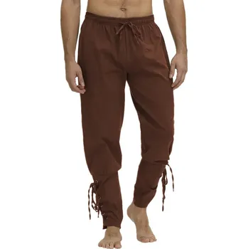 Letní kalhoty s vázáním Barva: Hnědá, Velikost: L
