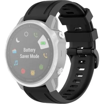 Ostatní příslušenství k chytrým hodinkám VSECHNONAMOBIL 37188 SILICONE Řemínek Garmin Fenix 6S/6 Pro /6S Sapphire černý
