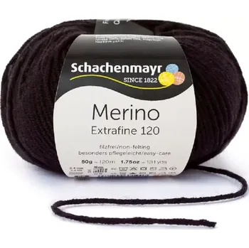 Příze Schachenmayr Merino extrafine 120 Černá 199 (Příze Merino extrafine 120 Černá 199)