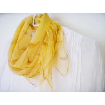 Šátek Velký hedvábný šátek--listy