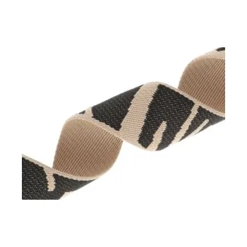 Polycotton popruh šíře 38 mm, tloušťka 1,6 mm - vzory Barva: stone hnědý 50 yd