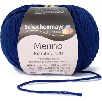 Příze Schachenmayr Merino extrafine 120 Temně modrá 158 (Příze Merino extrafine 120 Temně modrá 158)