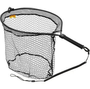 Fencl Muškařský Podběrák King XL Karbon s Pogumovanou Hlubokou Sítí Magnetický Držák a Pojistné Lanko 55x47 cm