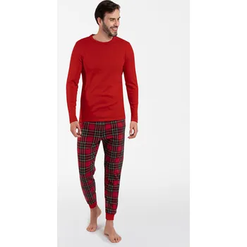 Pánská móda Pánské pyžamo Italian Fashion Narwik dł.r. dł.sp. Barva: Červená, Velikost: M