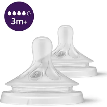 dudlíky Náhradní dudlík Avent Natural Response 4, 3+m - 2 ks