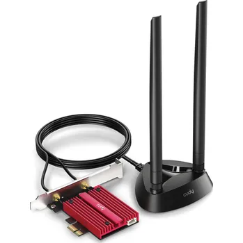 Síťová karta Cudy AX5400 Wi-Fi 6E PCI-Express síťová karta, Tri-Band, ext. anténa se stojánkem (WE4000)