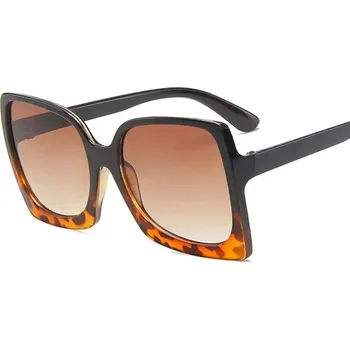 Sluneční brýle Dámské luxusní sluneční brýle s velkým rámem - Černý leopard