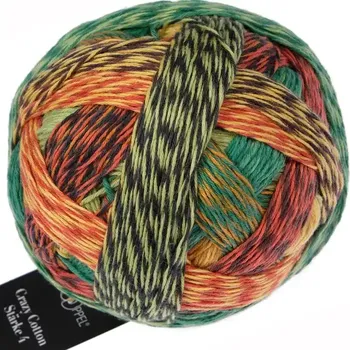 Příze Schoppel Wolle Crazy Cotton Stärke 4 2627 Planet Herbst (Příze Crazy Cotton Stärke 4 2627 Planet Herbst)