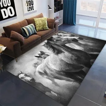 Koberec Koberec do dětského pokoje s 3D potiskem koně - 1,40 x 120 cm 16 x 47 palců