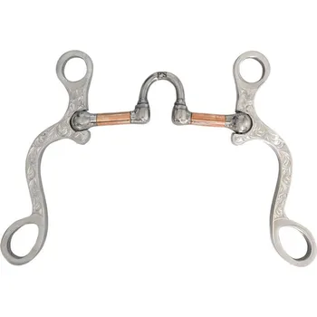 Udidlo pro koně Westernová zdobená páka POOL'S s měděným udítkem