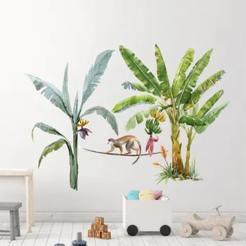 Samolepící dekorace Samolepka na zeď "Opice v džungli"