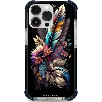 Pouzdro na mobilní telefon Ultimátní odolný kryt Mobiwear MagSafe Elite Bumper pro Apple iPhone 13 Pro - D011D Kytice s pírkem - VÝPRODEJ (Odolný kryt i pouzdro s podporou MagSafe - Mobiwear Elite Bumper na mobilní telefon Apple iPhone 13 Pro s motivem D011D Kytice s pírkem)