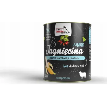 Krmivo pro psa SYTA MICHA mokré krmivo pro štěňata jehněčí maso s černou mrkví a banánem 800 g