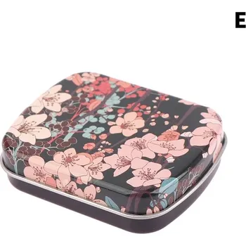 Úložný box Malá plechová krabička s víkem na drobnosti | cestovní krabička - E