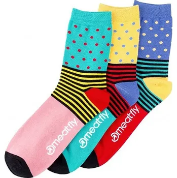 Pánské ponožky ponožky Meatfly Stripes Dot 3Pack - Multicolor 39-42