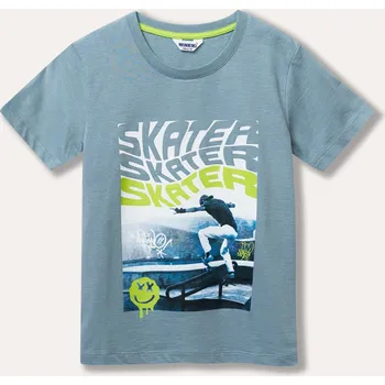Chlapecké tričko Chlapecké tričko s krátkým rukávem Skater - šedo-modrá 140
