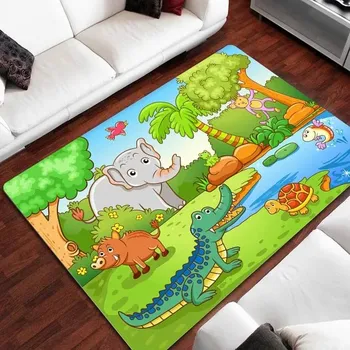 Koberec Dětský hrací protiskluzový koberec do pokoje | zvířata - 5,40 x 60 cm 16 x 24 palců