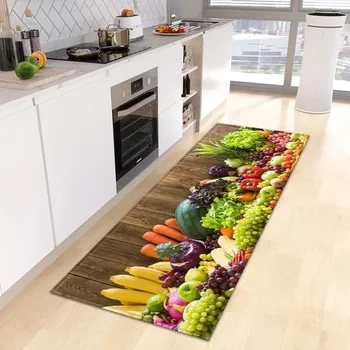 Koberec Kuchyňský protiskluzový koberec s 3D potiskem jahod - 14,80 x 120 cm 23 x 47 palců