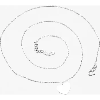 Náhrdelník Dámský náhrdelník bílé zlato 585 srdcem 15R-036 délka 45 cm