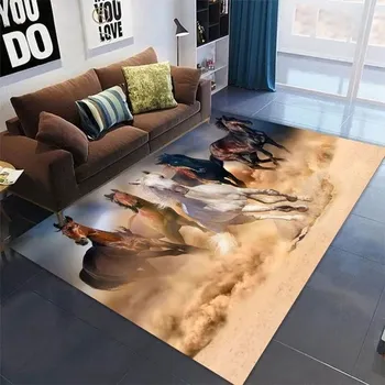 Koberec Koberec do dětského pokoje s 3D potiskem koně - 5,100 x 160 cm 39 x 63 palců