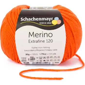Příze Schachenmayr Merino extrafine 120 Oranžová 125 (Příze Merino extrafine 120 Oranžová 125)