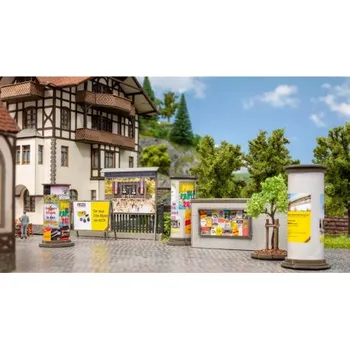 Modelová železnice H0 - Laser-Cut - reklamní sloupy a reklamní stěny