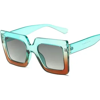 Dámské sluneční brýle módní vintage značka - Zelená oranžová