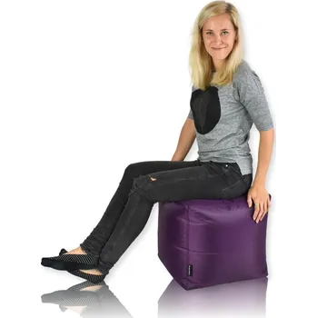 Sedací pytel Taburet Primabag Cube nylon 40x40 cm fialová