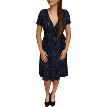 Dámské šaty Šaty Sabatti tmavě modré s puntíčky zavinovací Velikosti Sabatti: 40