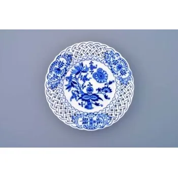 Talíř Český porcelán, a.s., Dubí Talíř prolamovaný 18 cm, cibulák, Český porcelán