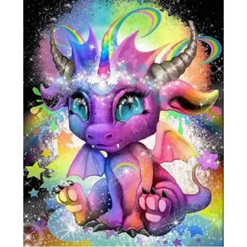 Diamantové malování Diamantové malování - Barevný dráček