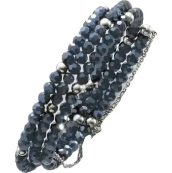 Náramek Victoria Heart VBNACA54100 náramek s modrými korálky Blue