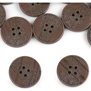 Knoflík Knoflík laser hnědý 23mm (Knoflík plastový hnědý 23mm)